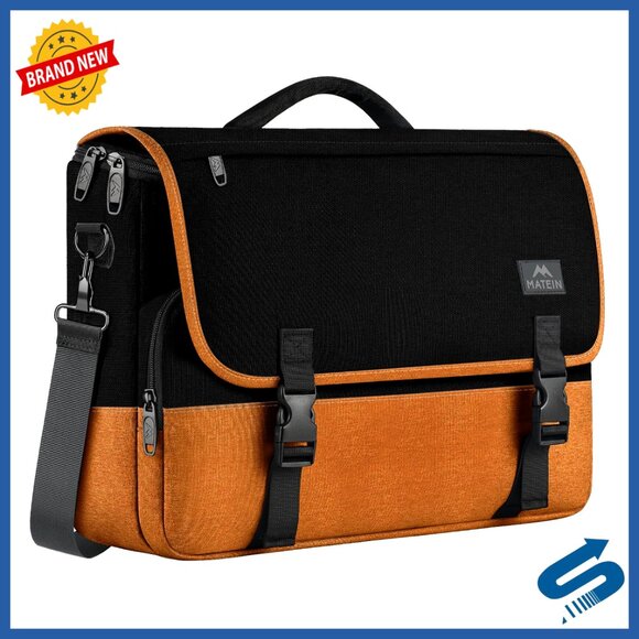 15.6 Inch Laptop Messenger Bag Water Resistant Adjustable Strap Multi